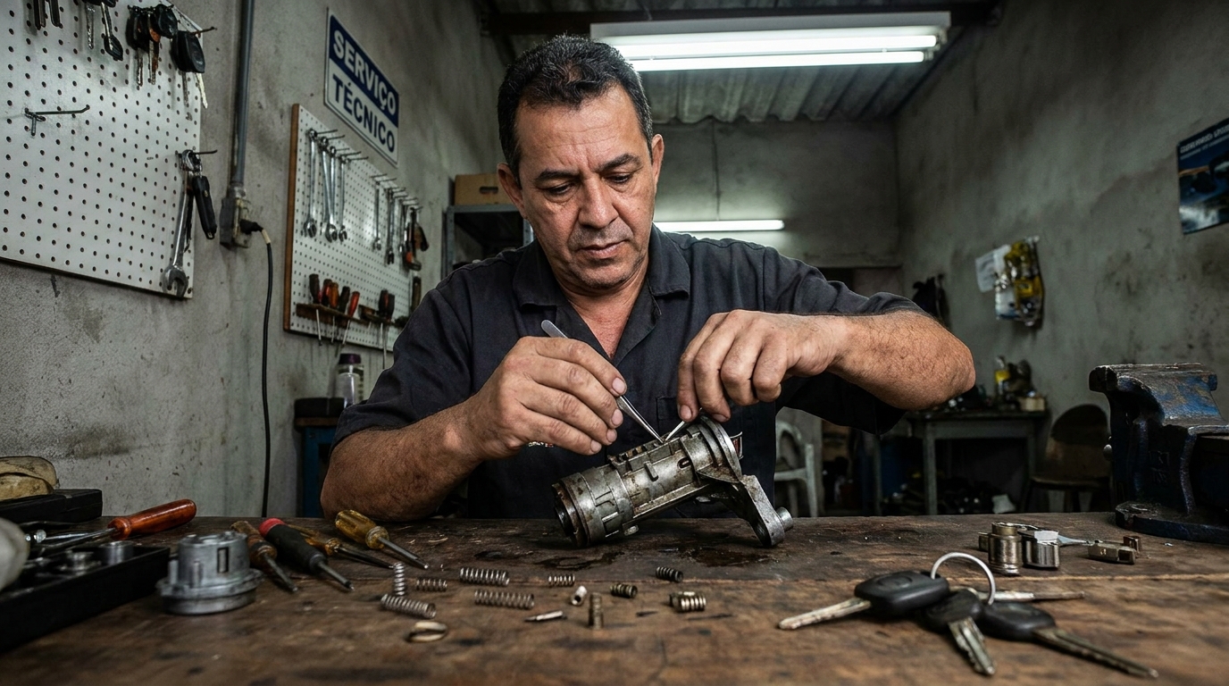 Troca de Segredo do Miolo da Porta profissional no SIM, Feira de Santana‑BA